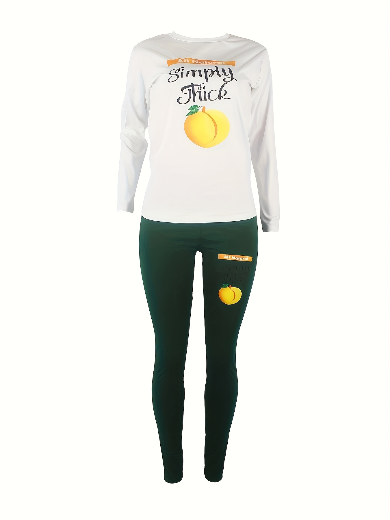 Lemon Printed Yoga Pants Fruit Pattern Green Yellow Leggings Women