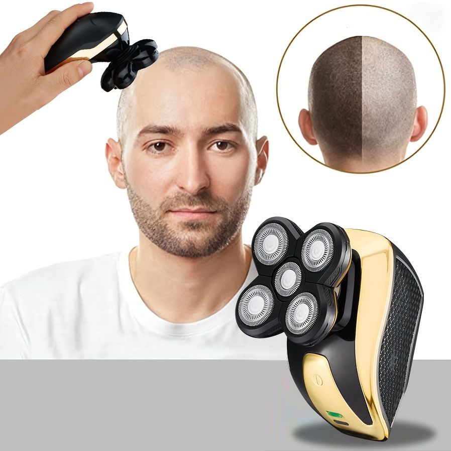Electric Head Hair Shaver For Hair Cutting Ultimate Mens Cordless  Rechargeable Wet Dry Skull Bald Head Waterproof Razor With Rotary Blades  Clippers Nose Trimmer Brush Massager | Check Out Today's Deals Now |