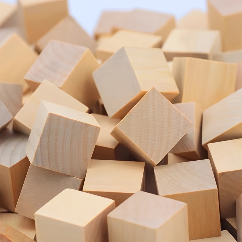 200 cubos de madera de 0.4 in, bloques de madera para manualidades, bloques  de madera natural sin terminar, cubos de madera, cubos de madera para