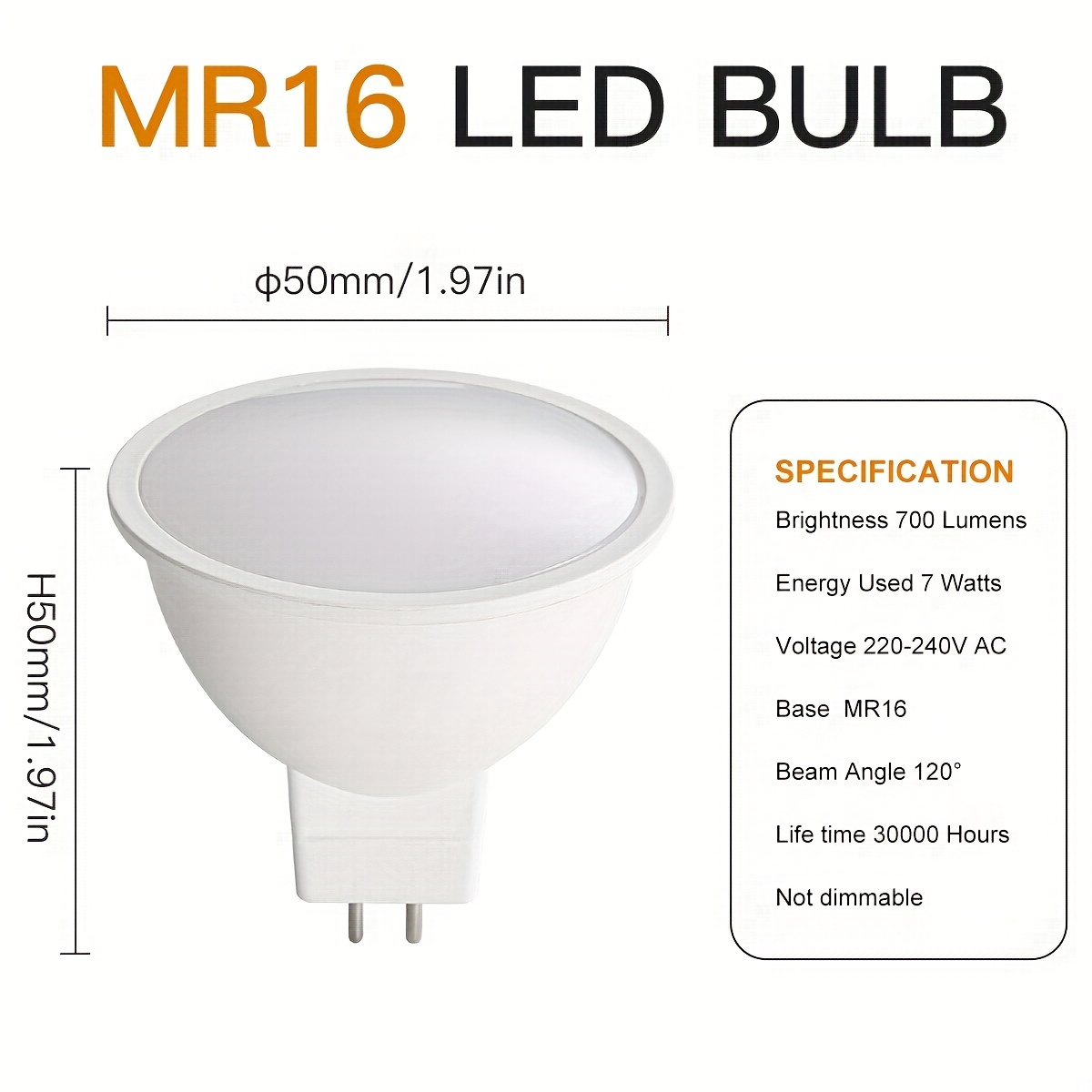 Ampoule à spot LED haute puissance réglable 5 W LED MR16 pour Éclairage  extérieur - Chine Ampoule LED, projecteur LED