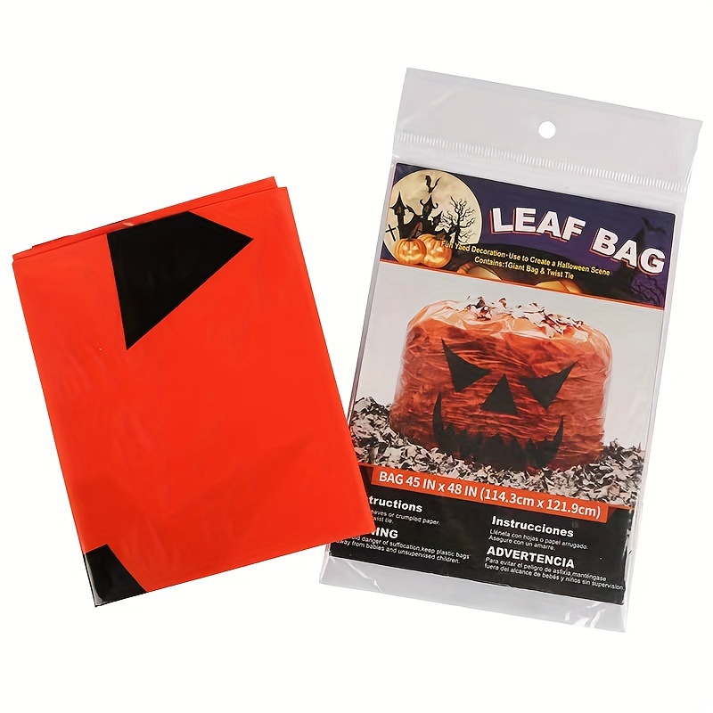 Halloween Pumpkin Bag, Large Garbage Bag, Decorative Tree Leaf Gift Large  Plastic Bag - Temu