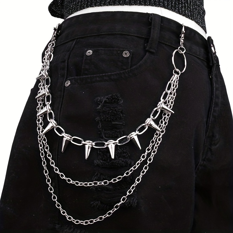 Hip Hop Metal Rivet Waist Chain for Stage Performance