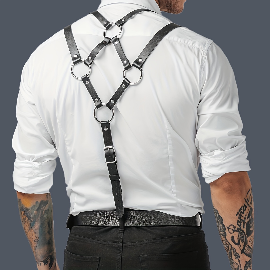 1pc Black Pu Leather Suspenders Gothic Leather Decor Jockstrap For Men -  Jewelry & Accessories - Temu Canada