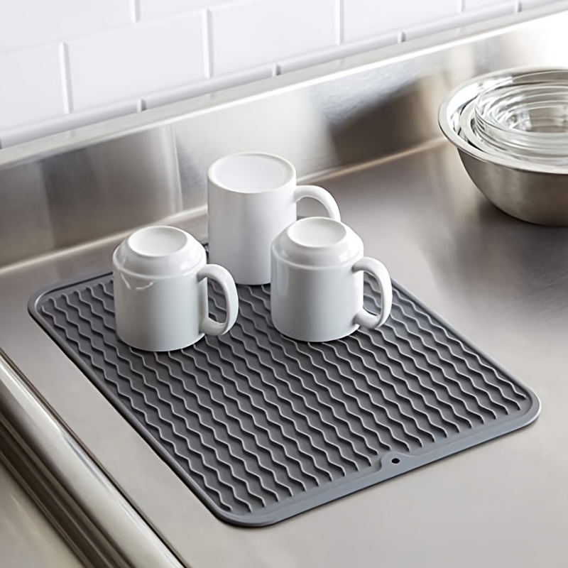 Dish Drying Mat Silicone Drying Mat Heat Resistant Mat for Kitchen Counter  Sink Fridge Drawer Liner