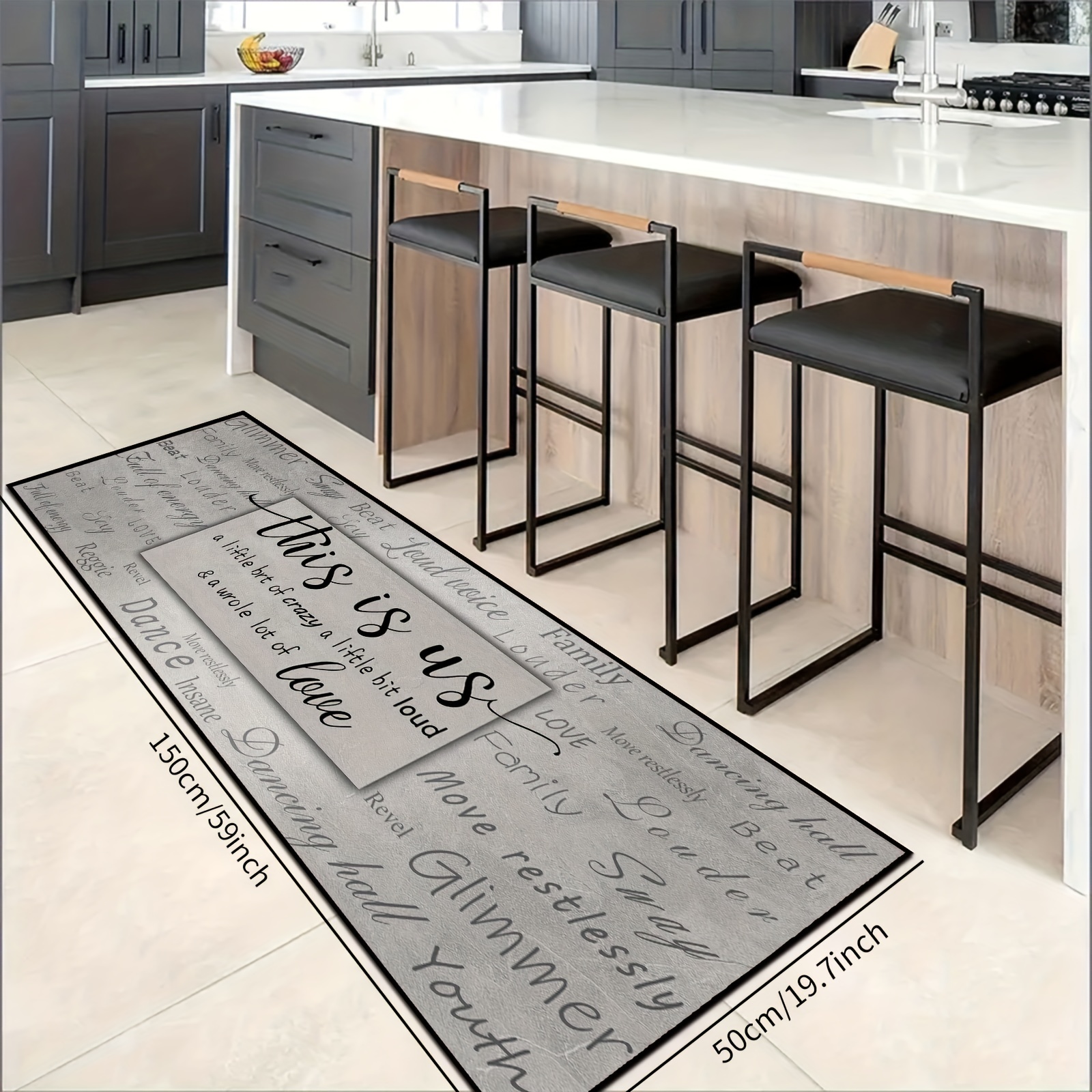 Lanmok Kitchen Mat Cushioned Anti-Fatigue Kitchen Rug,Non-Slip Kitchen Mats and Rugs Heavy Duty Comfort Rug for Kitchen, Floor Home, Office, Size: 40