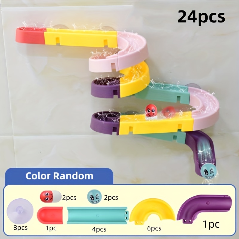 Bath Toys for Kids Ages 4-8, Wall Bathtub Toy Slide for 35PCS Bath