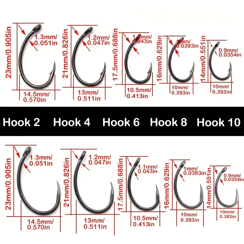 Carp Fishing Hooks Curved Ptfe Coated Carp Hook Sharp Wide - Temu
