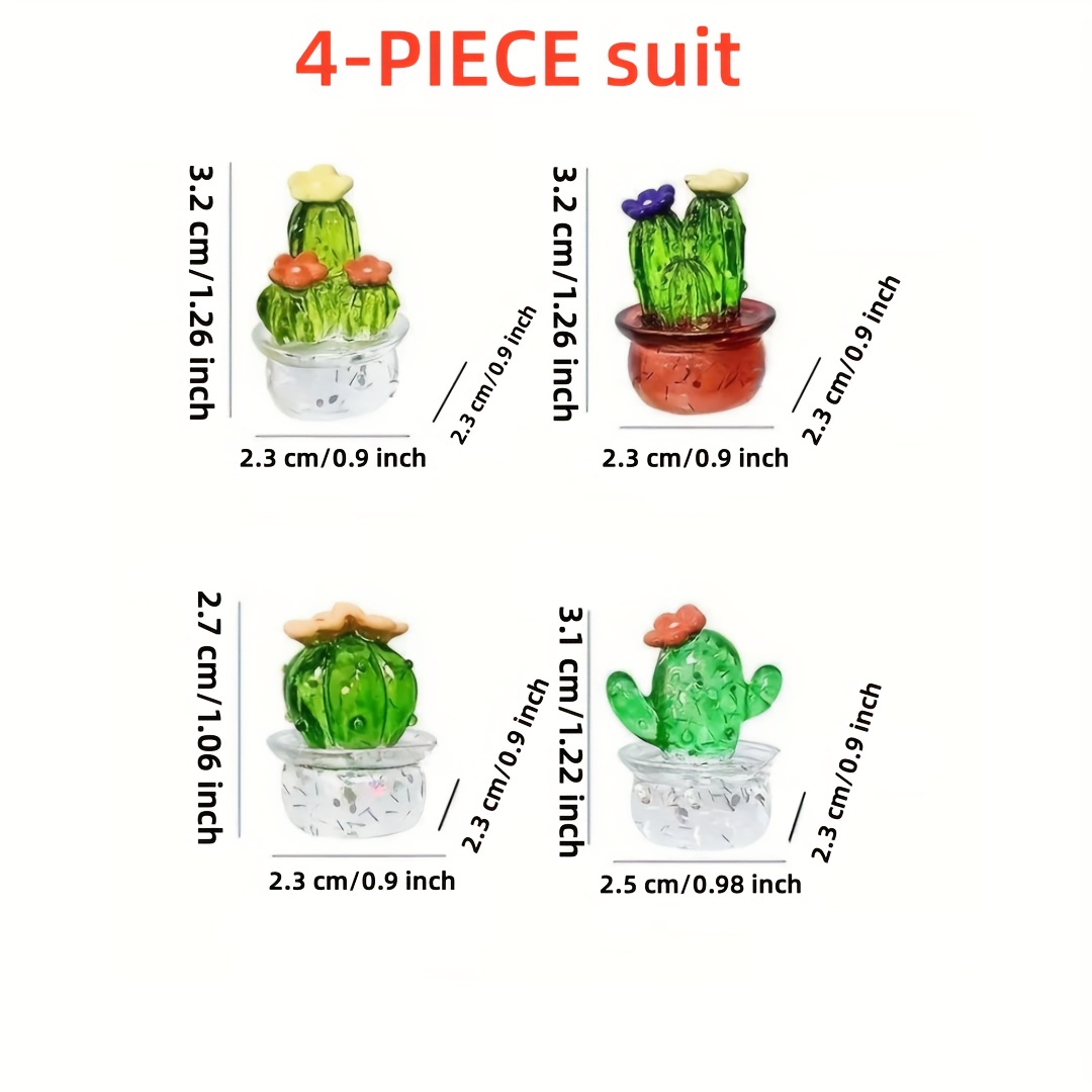 Mini Cactus Figurines Ornaments Cactus Bonsai Decor - Temu