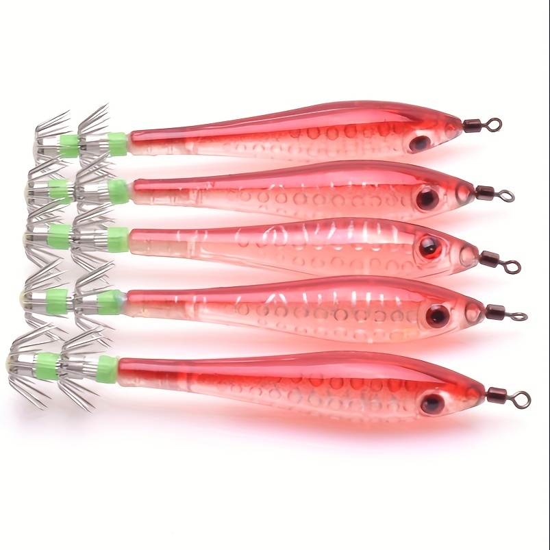 Luminous Fishing Lure Artificial Squid Hook Jigs Wood Shrimp - Temu