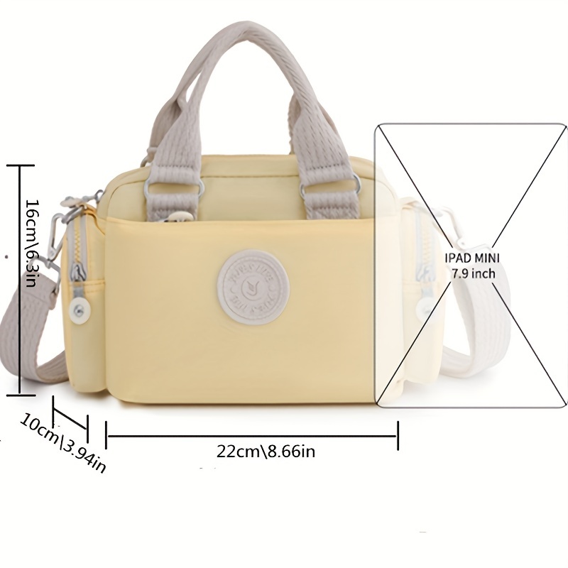 Colorblock Casual Satchel Bag All Match Shoulder Bag With Pockets