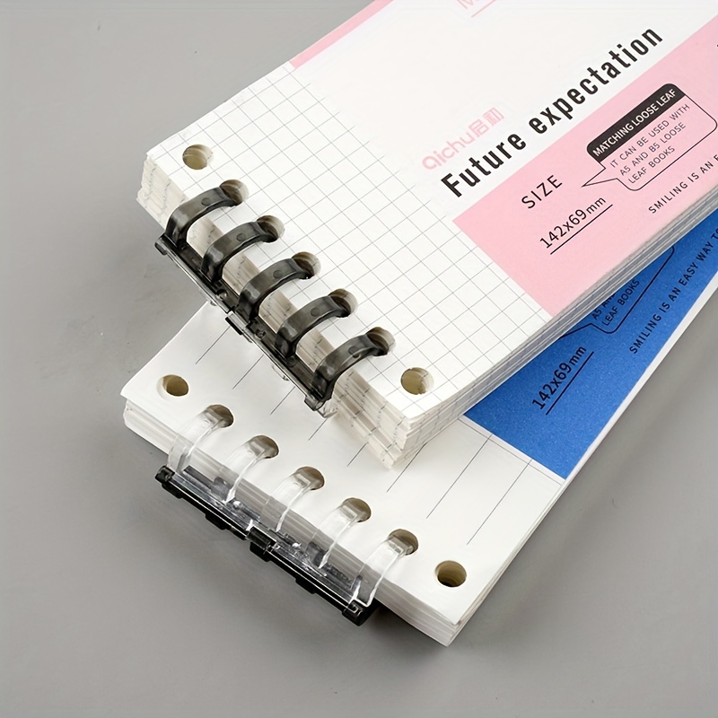 5-Hole Loose Leaf Paper Refill Memo Pad Clip Notebook