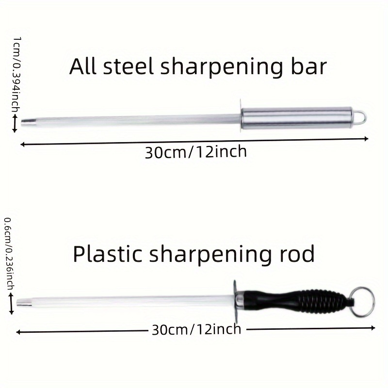 Portable Kitchen Knife Sharpening Rod Stick,12inch Kitchen Knife Sharpener,  Plastic Handle Sharpener Stone Tool,Knife Sharpener for Home Kitchen