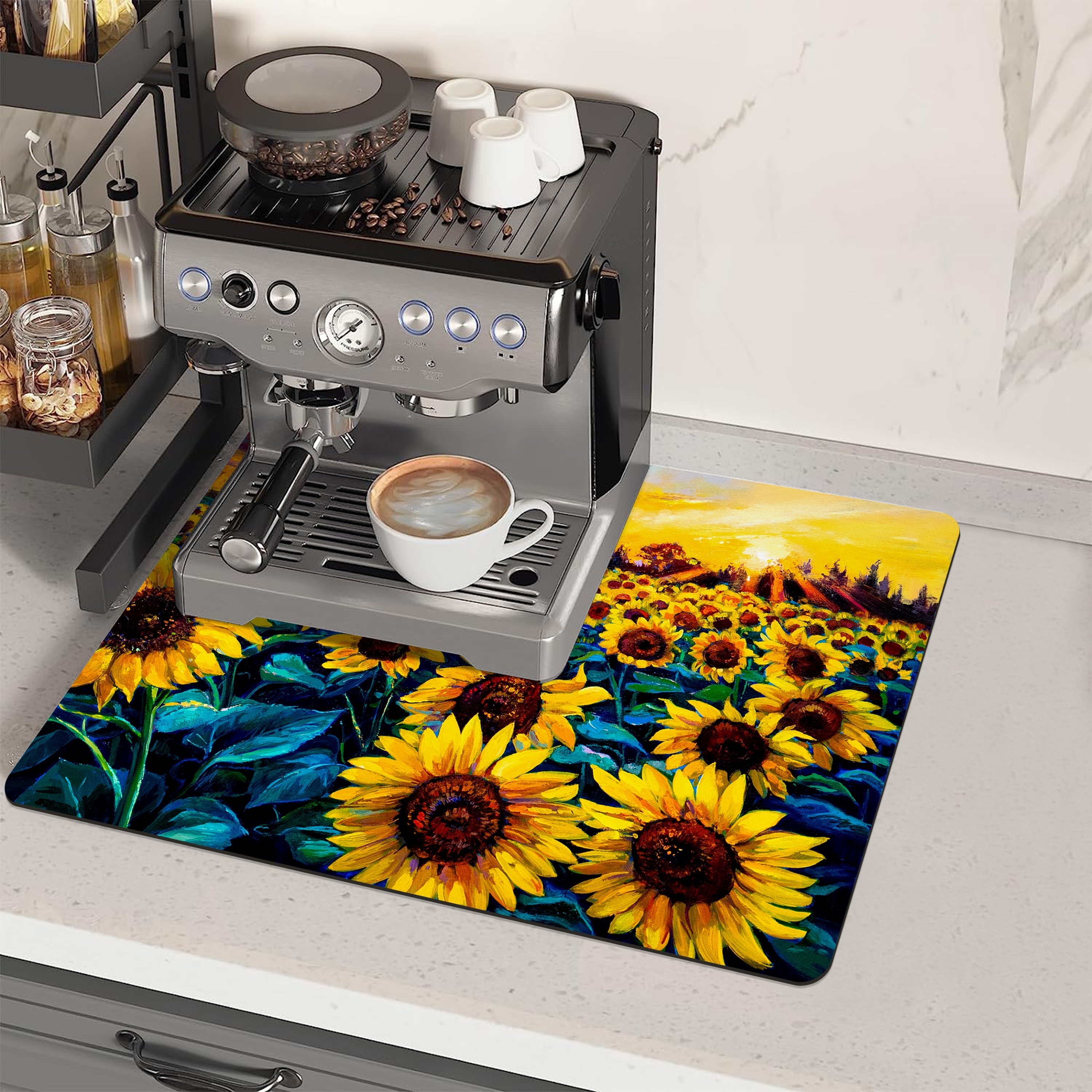 Dish Drying Pad Coffee Machine Polyester Drainage Mat - Temu