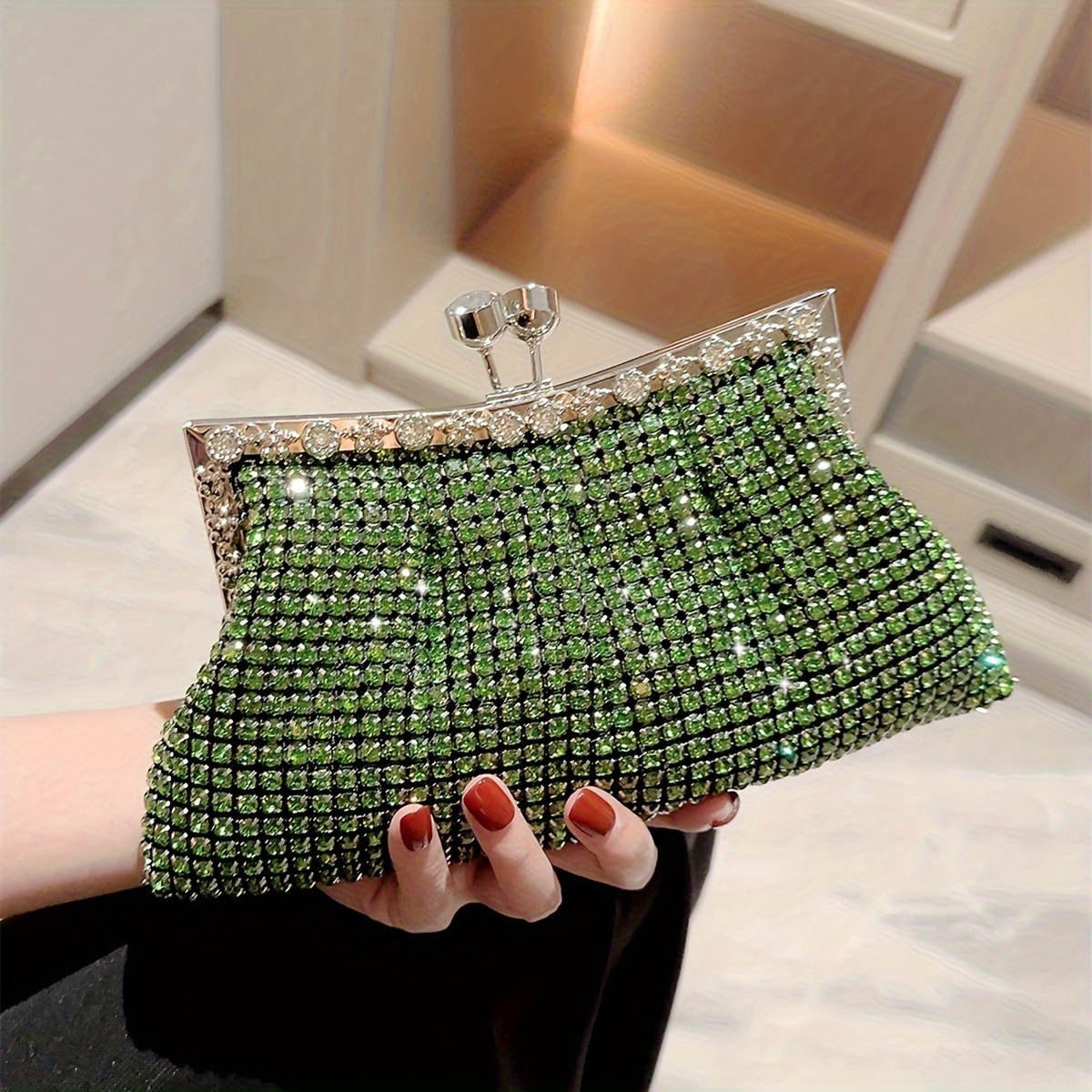 Bling Bling Rhinestone Evening Bag Luxury Shiny Clutch Purse