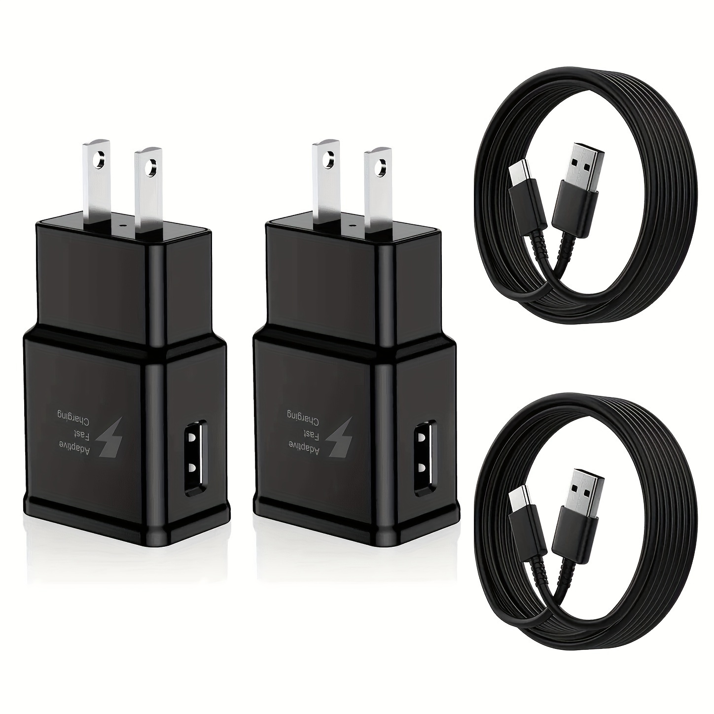 

2-pack Type-c 15w Charger With 4ft Usb-c Cable For Galaxy S22/s22 Plus/s21/s21 Ultra/s20/s20 Plus/s8/s9/s9 Plus/s10/s10e/note 8/note 9/ Note 10/note 20/z Flod 4/z Flip 4/a53/a52/w22/w21