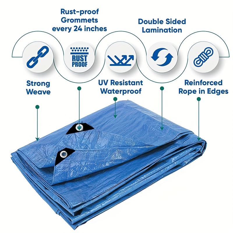 Tarps Waterproof Tarp: Uv Resistant Rip Tear Proof - Temu