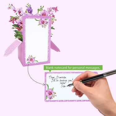 1pc Orchideen Pop-Up-Karte Blumen Pop-Up-Box-Karte Home Decor Muttertag Mom`s Geschenk