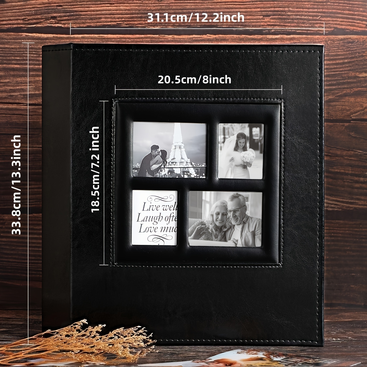  Photo Picutre Album 4x6 500 Photos, Extra Large Capacity  Leather Cover Wedding Family Photo Albums Holds 500 Horizontal and Vertical  4x6 Photos with Black Pages (Black) : Home & Kitchen