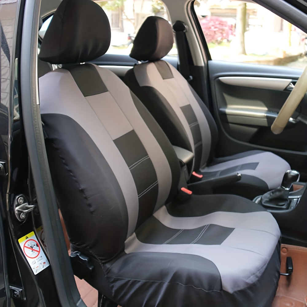 Front Pair Car Seat Covers Breathable Polyester Split - Temu