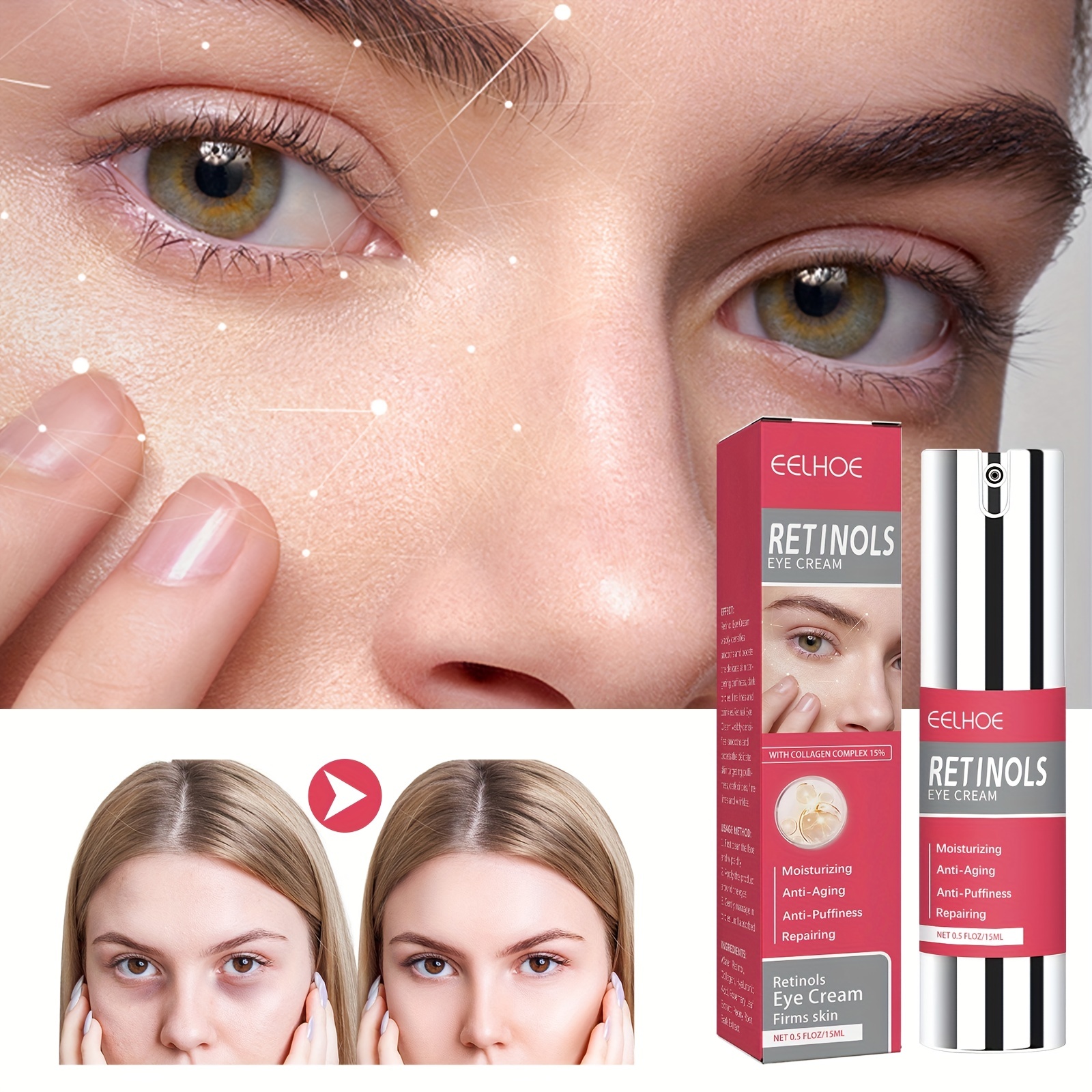 Retinol Eye Cream Moisturizing Care for Fine Lines Dark Circles