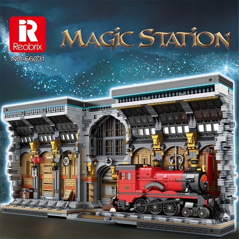 GULO-Ensemble de blocs de construction de train à vapeur pour enfants,  briques techniques, modèle de
