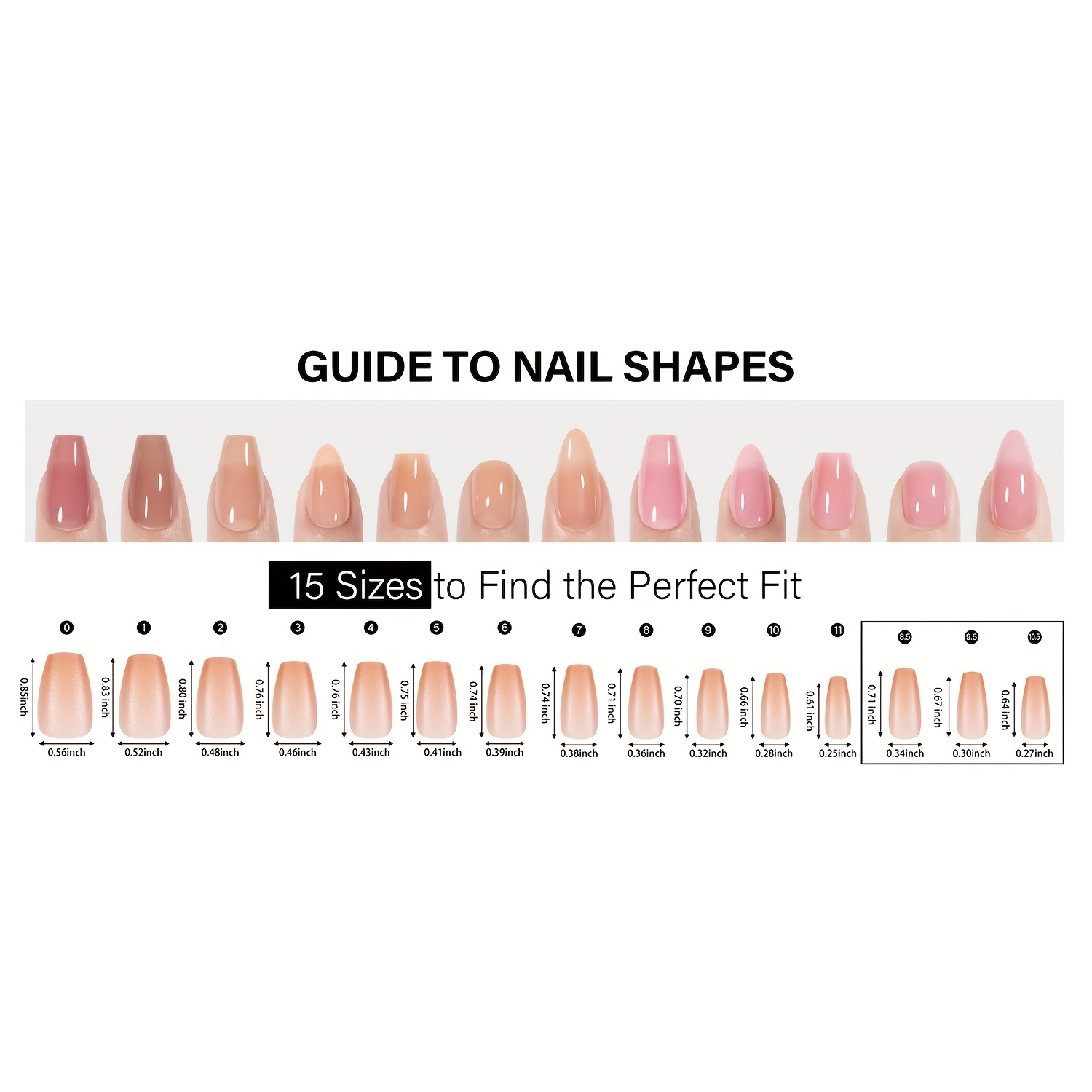 Pre-shaped Frosted Acrylic Nail Tips x100 Manicure DIY