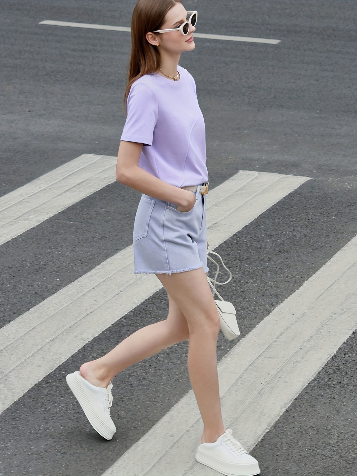  Camisetas básicas de verano para mujer, cuello redondo