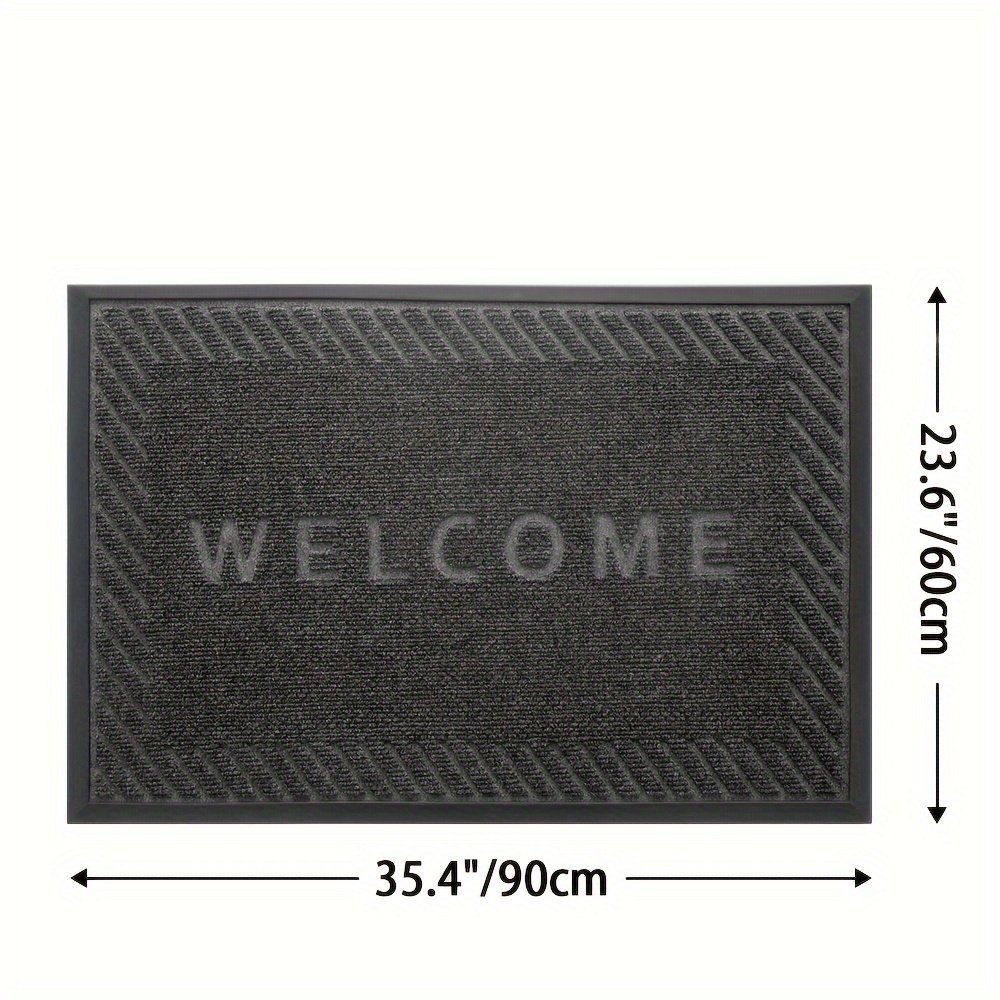 Image of 1pc Door Mat For Indoor Outdoor Welcome Mat, Heavy Duty Durable Front Door Mat Low Profile Entryway Rug For Entry, Patio, Garage, Areas, Christmas Decoration Christmas Gift
