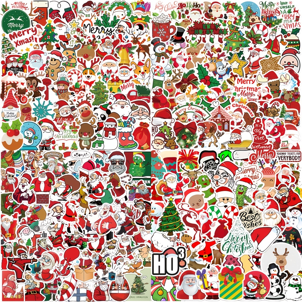 50pcs, Winter Stickers Laptop Handbook Mobile Phone Case Cup Decoration  Waterproof Diy Stickers Christmas Gifts Christmas Party Favors