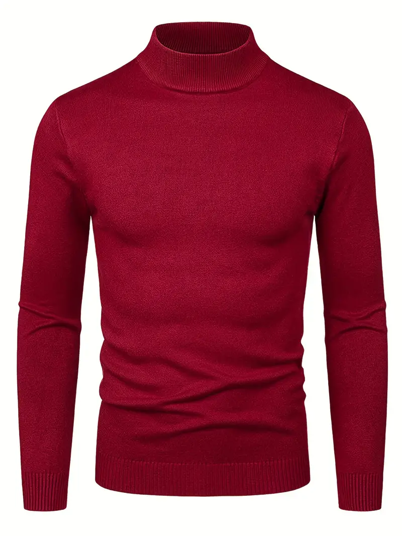Plus Size Men's Solid Knit Shirt Fashion Casual Long Sleeve - Temu