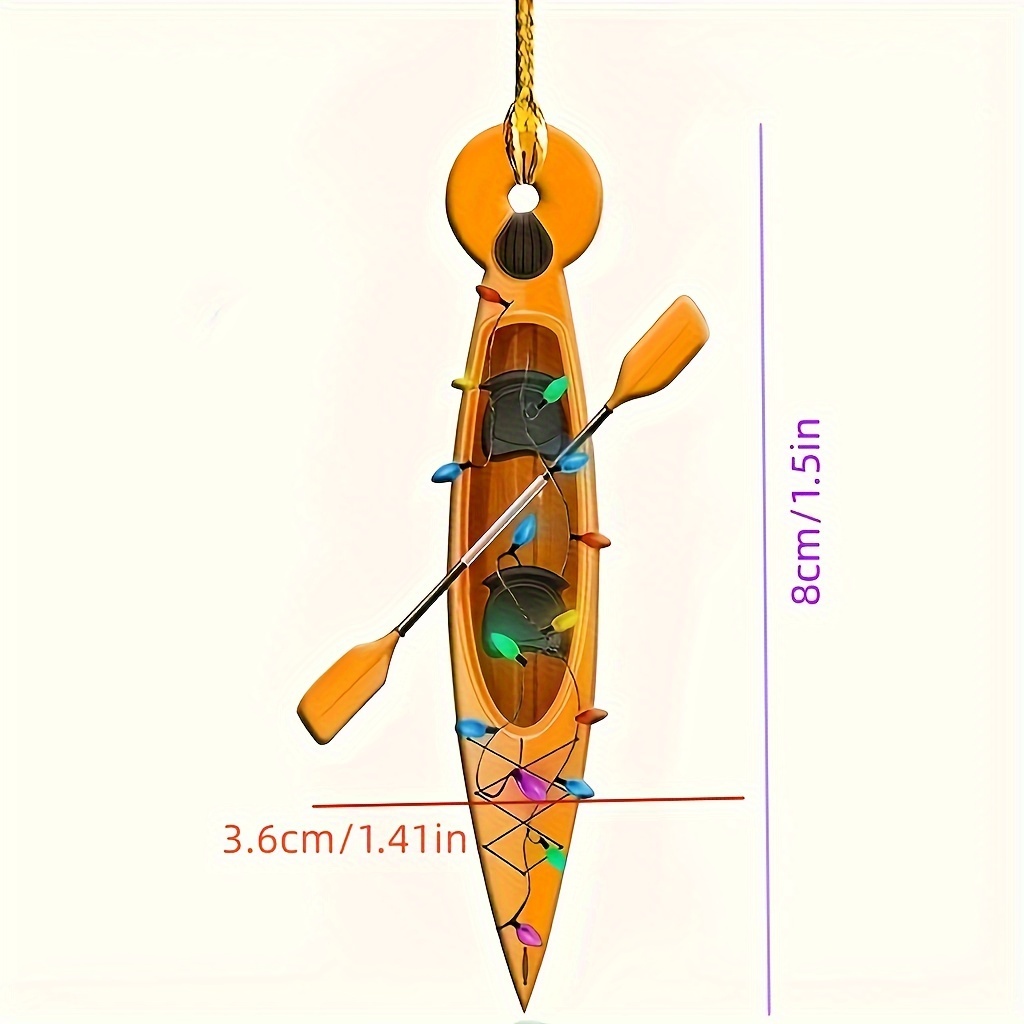 Kayak Fishing Ocean Kayak Hanging Printed Plastic Ornaments for Cars,  Windows, Christmas Trees, Baubles Tables, Shelves, Festival Decorations :  : Home