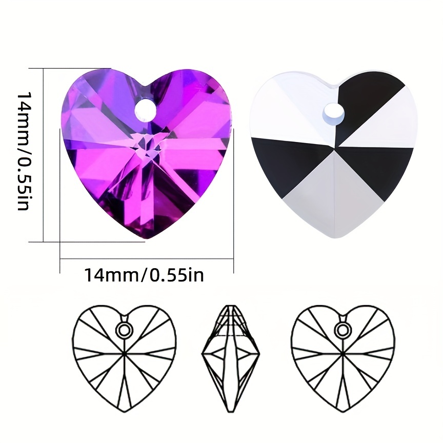 Glass Crystal Heart Pendant Crystal Faceted Pendant Heart - Temu