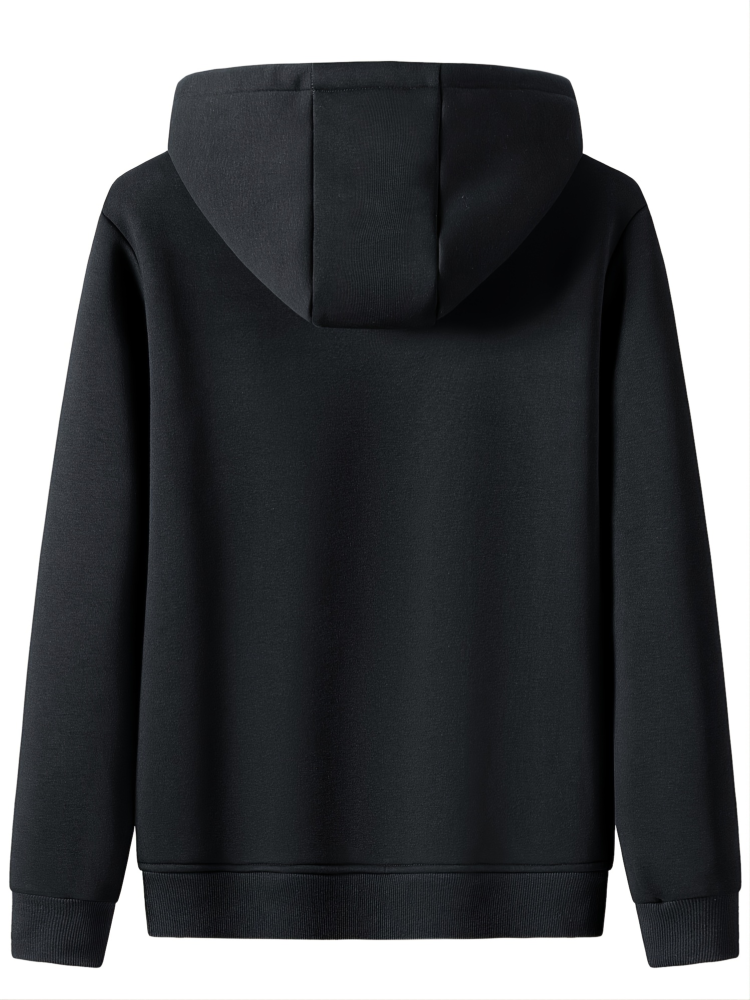 Men's Casual Fleece Thermal Drawstrings Hooded Jacket Zipper - Temu