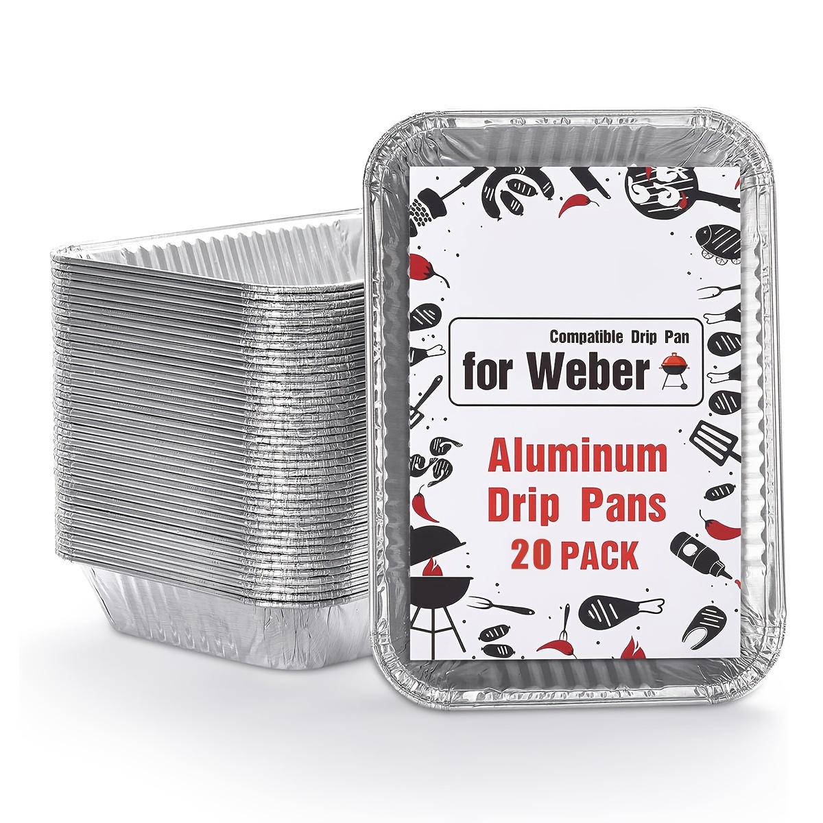 20 Pack] 9x13 Disposable Foil Pans Aluminum Drip Pans/Trays(9x13