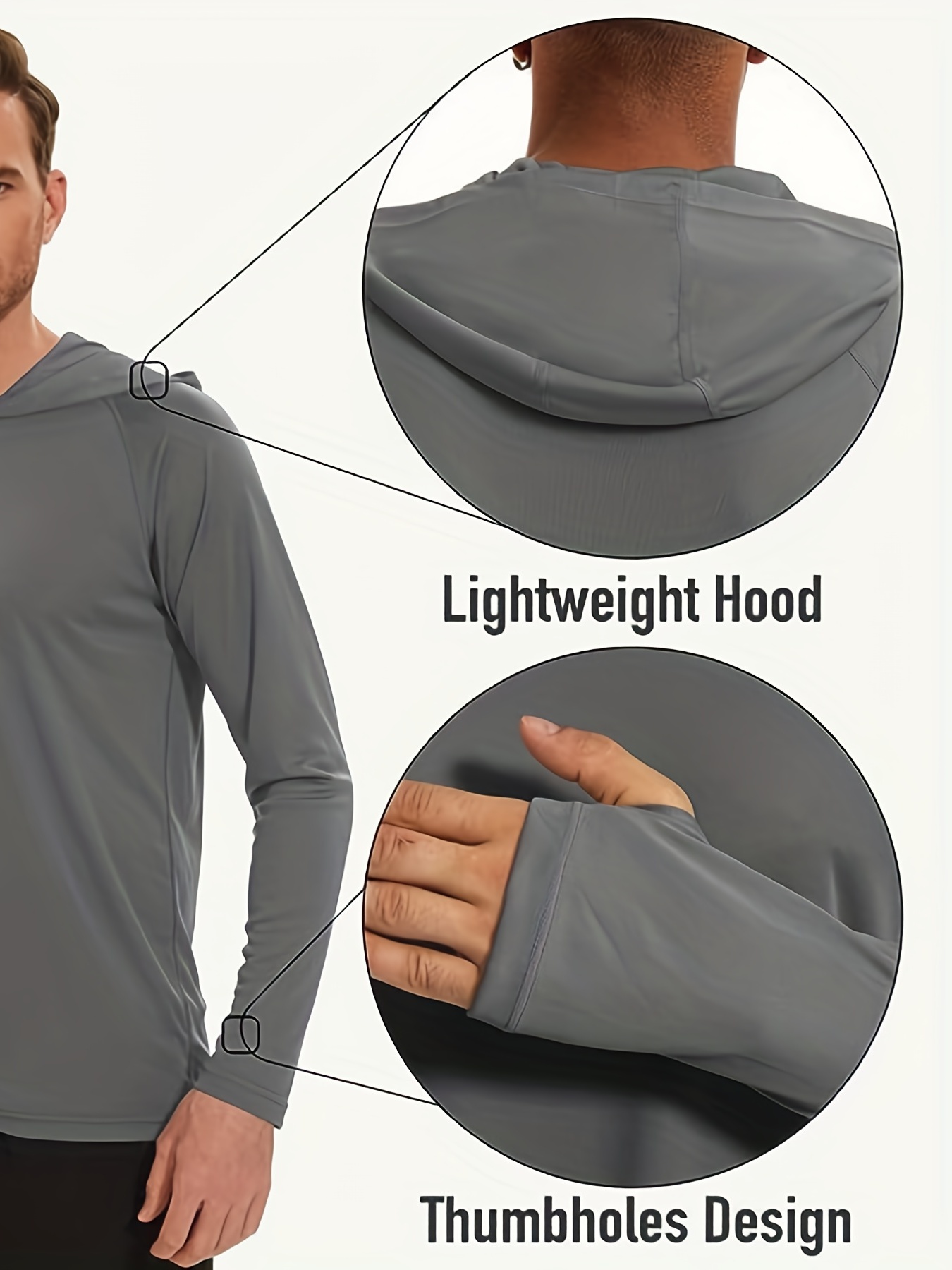 Men's Solid Long Sleeve Active T shirt Tee Sun Protection - Temu