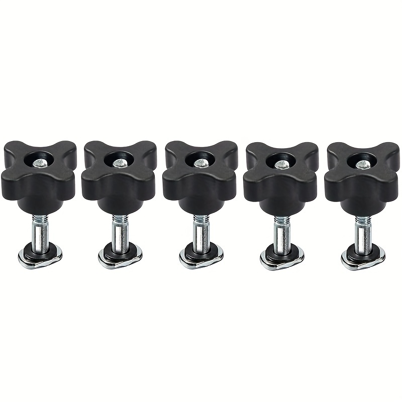 E-shop 5er-Set T-Schienen Bolzenknopf-Set | Metall Schraubenhalterung T-Schienen und Zubehör für Holzbearbeitungsgeräte, M6x40