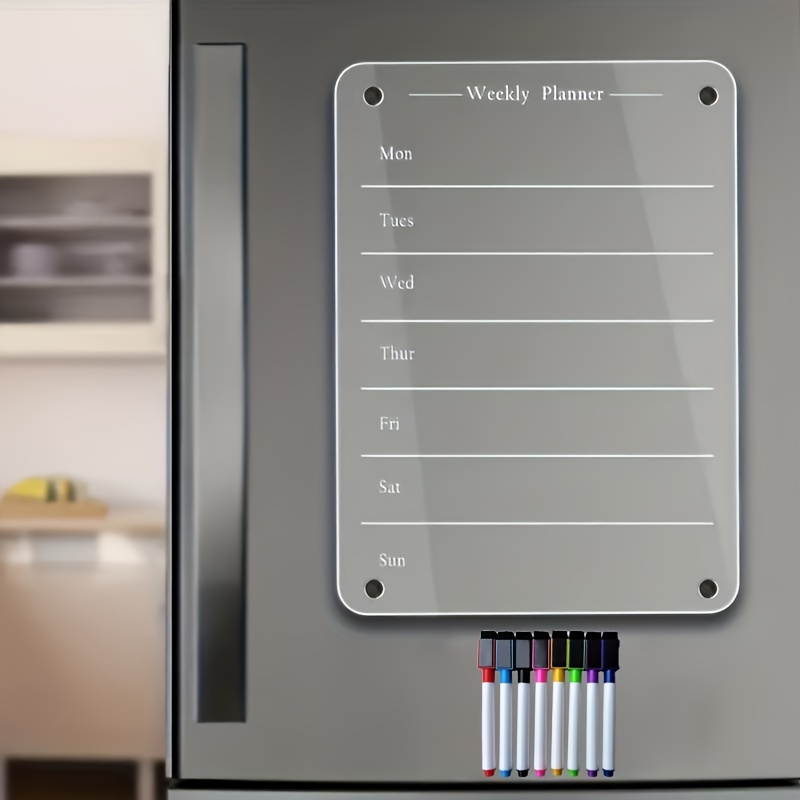 8pcs Calendrier magnétique pour réfrigérateur et organisateur de liste de  courses - Planificateur hebdomadaire et autocollants pour tableau blanc  pour le frigo de cuisine - Temu Belgium