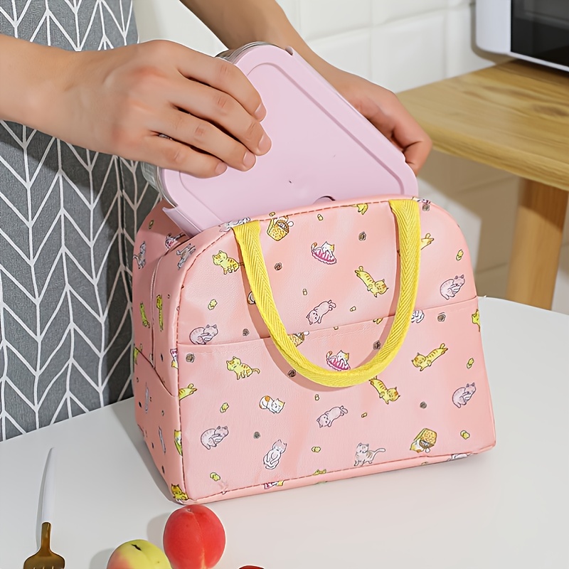 Cartoon Thickened Lunch Bag, Handle Design Lunch Box Bag, Bento Bag - Temu