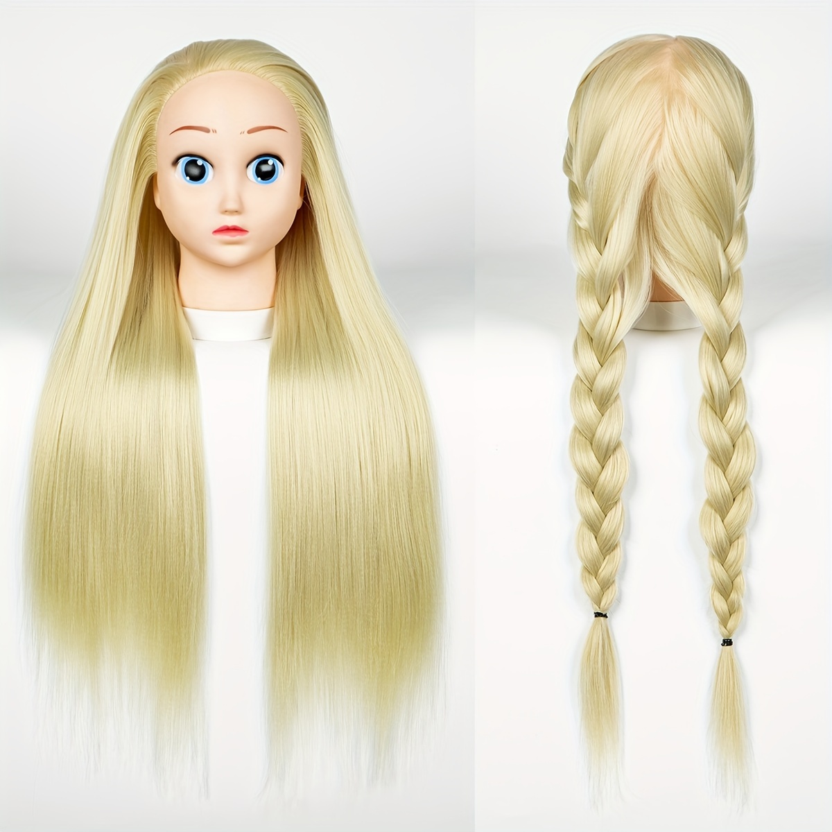 2 Count Braiding Training Hair Mannequin Head Doll Braided Model