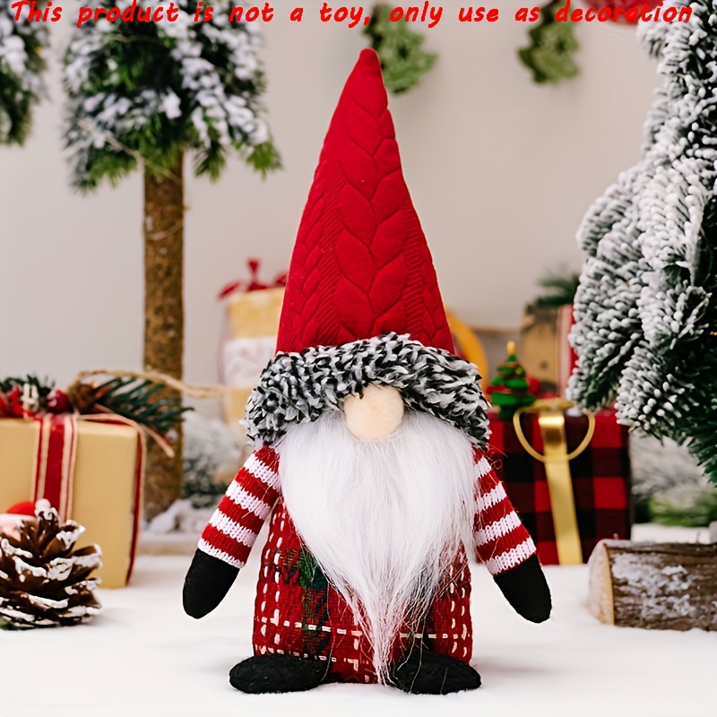 Christmas Nordic Gnome Santa Figurine Faceless Plush Doll Ornament Decor  Gift