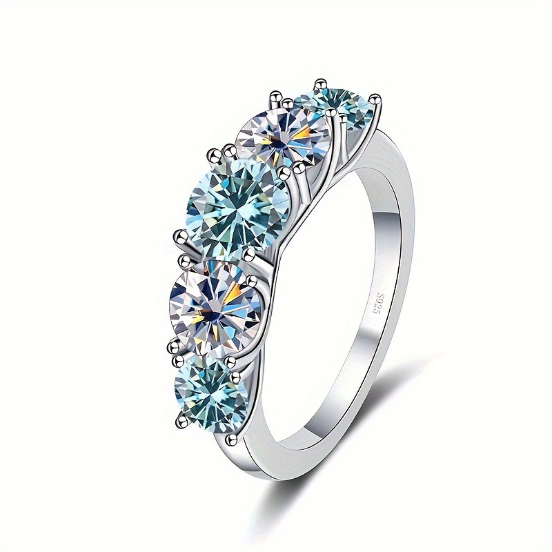 925 Silver Ring Inlaid Moissanite 3.6ct High Engagement Wedding Ring