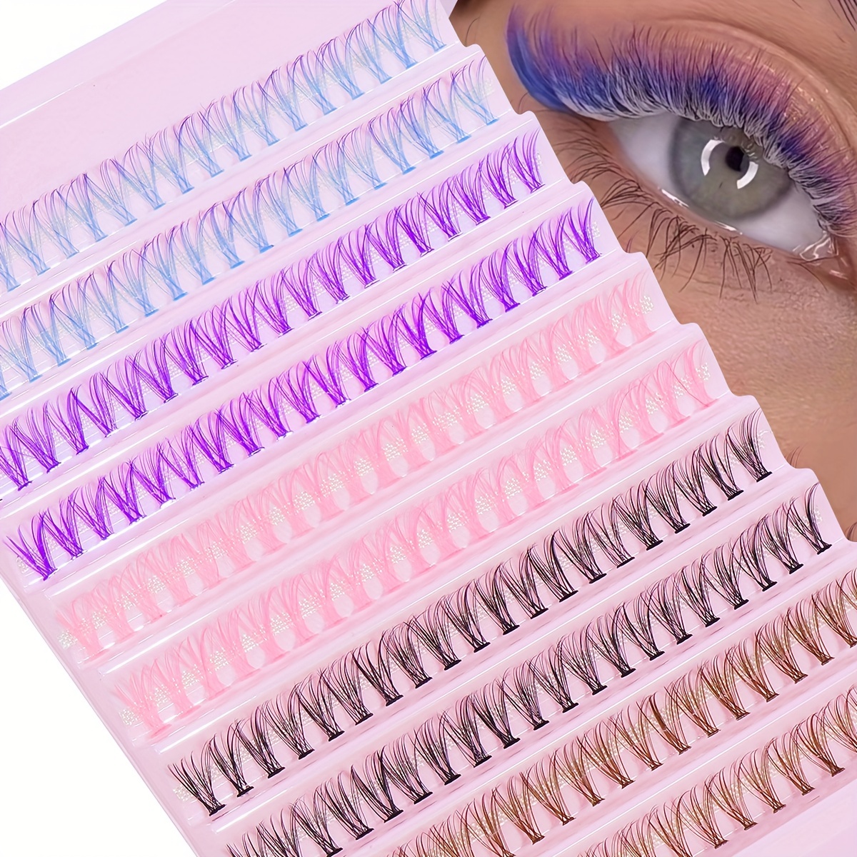 200pcs Cluster Lashes Fishtail Grafting Lashes Soft Faux Mink Eyelash Extension