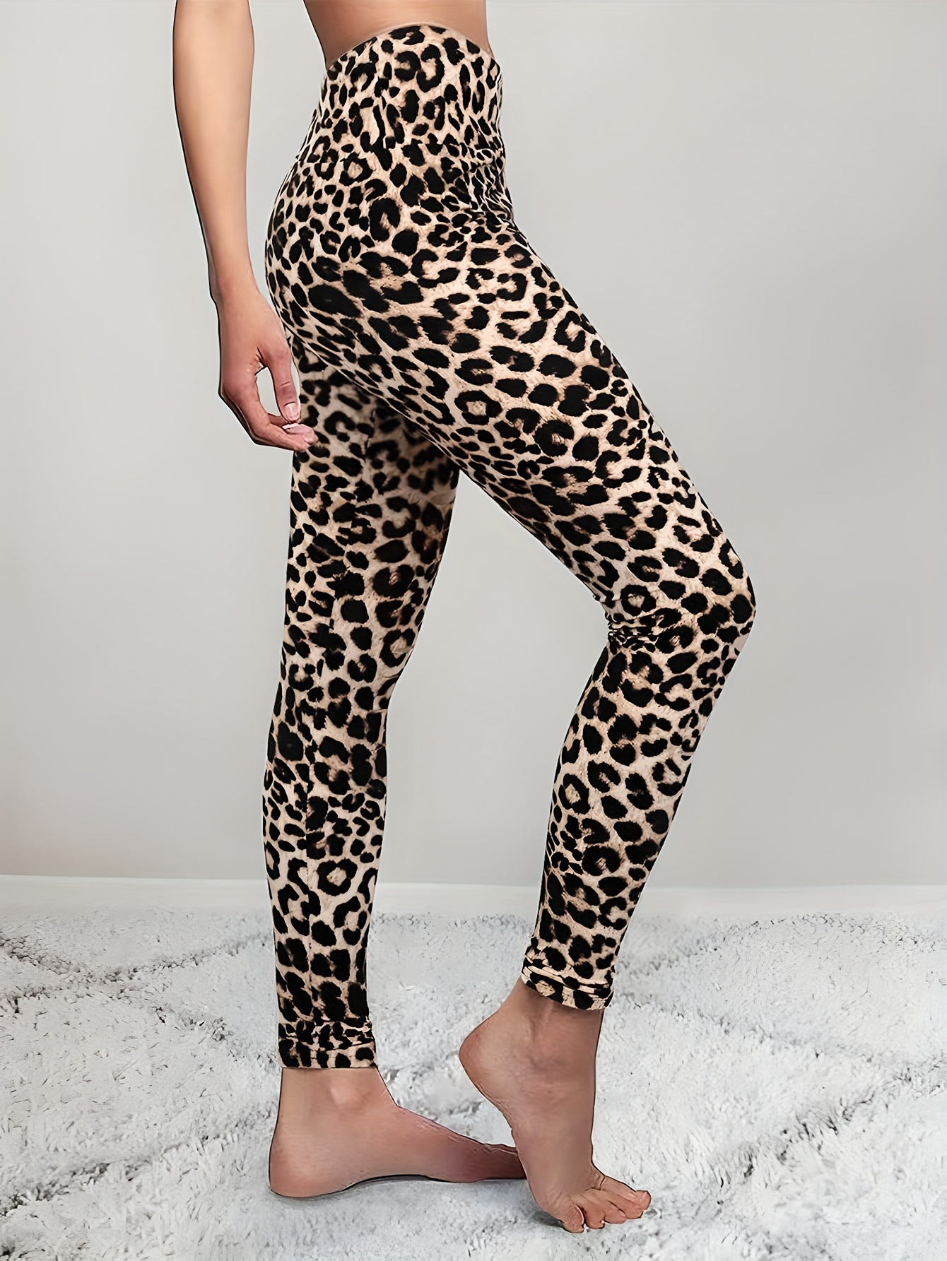 Leopard Print Yoga Workout Pants Running Fitness Running - Temu