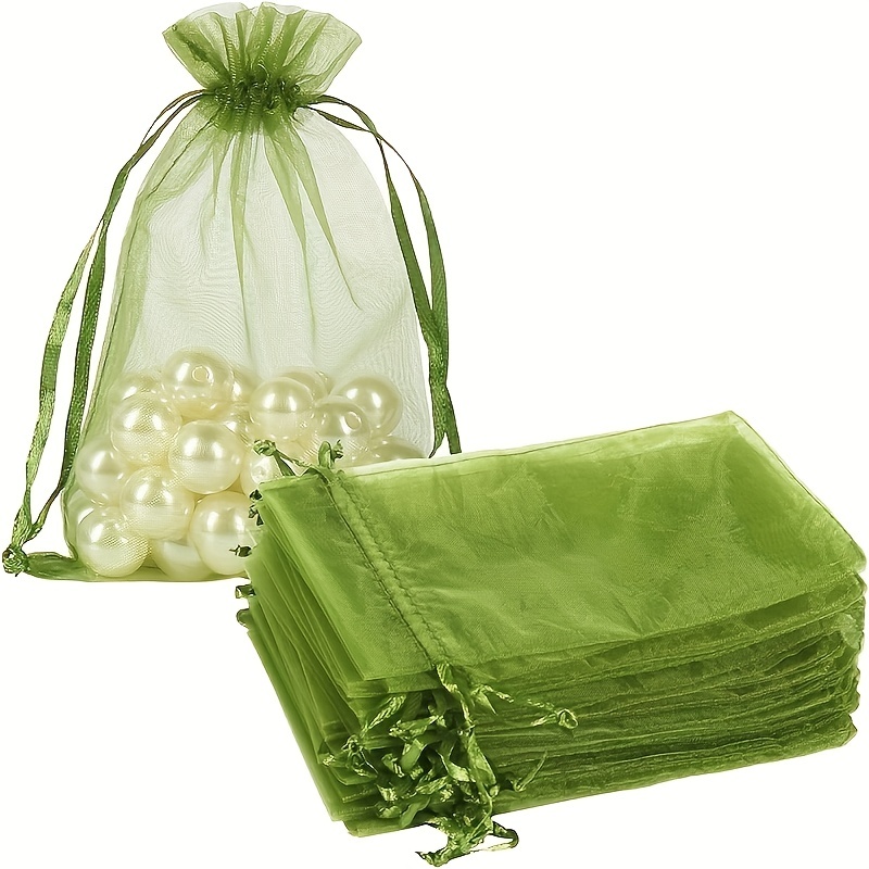 White Organza Jewelry Bags Drawstring 3 X 4 Inch Little Mesh Gift Pouches  100pcs for sale online