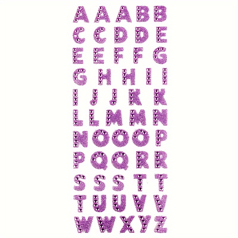 8 Sheets Colors Glitter Alphabet Letter Stickers Glitter Self Adhesive