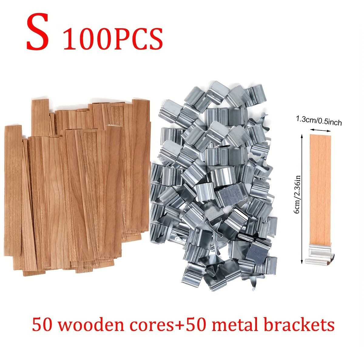 70pcs/Set Wooden Candle Wicks, Candle Making Wicks 5.1 X 0.5 Inch Naturally  Cherry Wood Wooden Candle Wicks Candle Cores With Iron Stand For DIY Candle  Making With Base, Candle Warning Stickers, Base