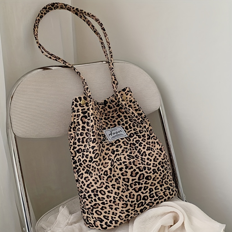 Leopard Tote Bags Large Capacity Canvas Shoulder Bag Animal Print