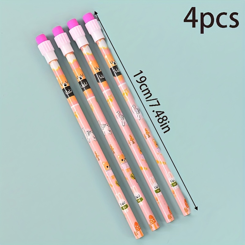 Pencils Hb Graphite Pencils Wood Pencils Eraser Cute Pencil - Temu
