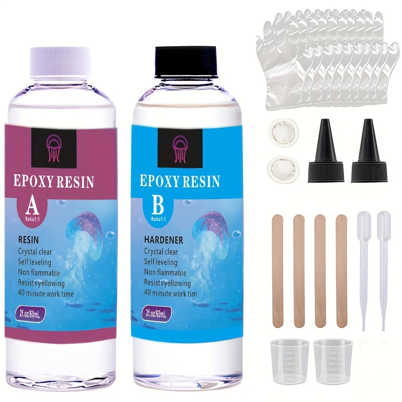 2pcs 8oz 16oz Kit Producción Resina Epoxi Transparente - Temu