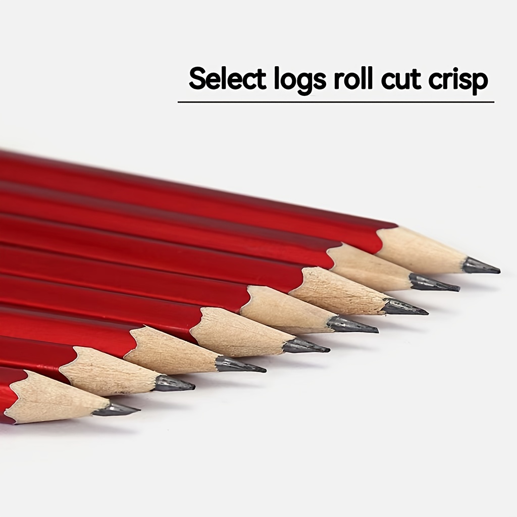 Paquet de 10 crayons HB avec corps rouge et grandes gommes. - Temu